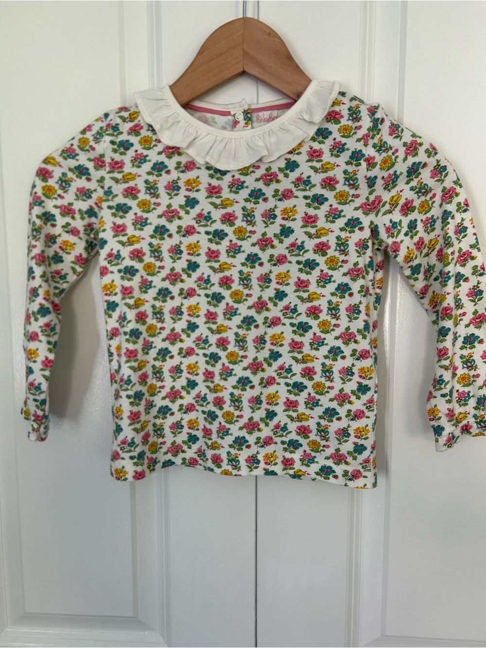 Baby Boden girls 3-4 years collared floral long sleeve top cottage core